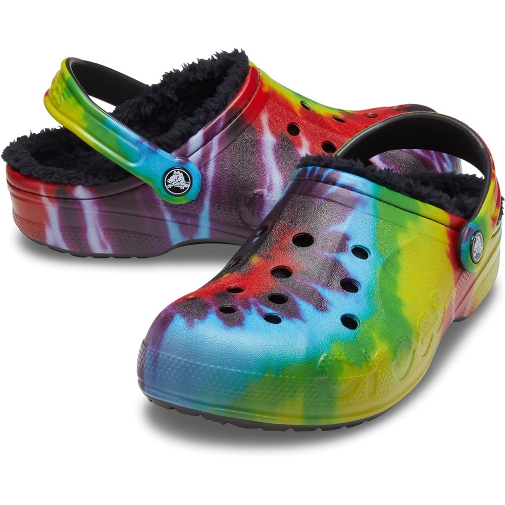 NWT - Brand New Never Worn - Tie Dye Fuzzy Crocs - Size Womens 11 /Mens 9